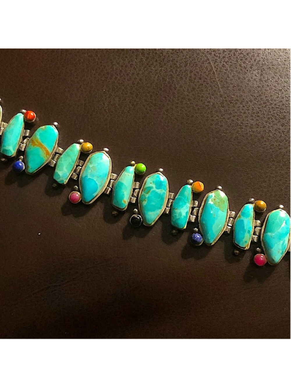 BARSE Turquoise Sterling Silver Multi Gemstone Southwestern Bracelet - Picture 11 of 16